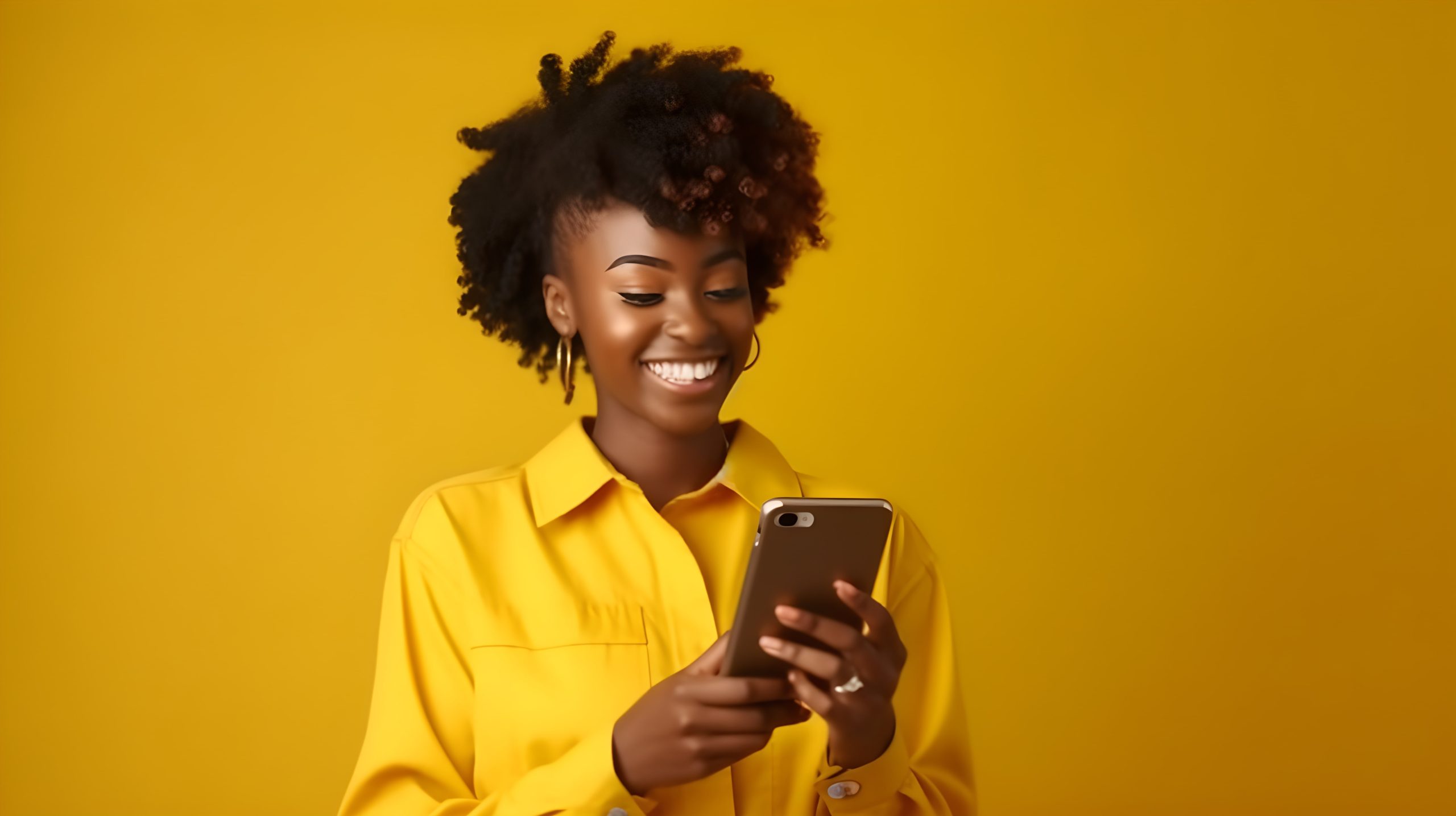 portrait-beautiful-african-woman-using-mobile-phone-yellow-background-with-copyspace (1)-min